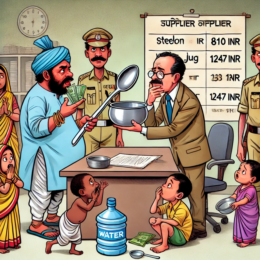 मध्य प्रदेश में भ्रष्टाचार का चमचमाता खेल 810 रुपये की चम्मच और 1247 रुपये का जग!