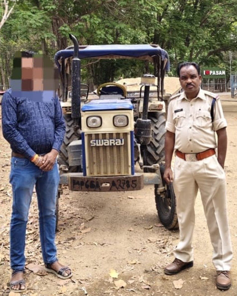 थाना-भालूमाड़ा पुलिस ने अवैध रेत (खनिज) के विरुद्ध की गई कार्यवाहीथाना – भालूमाड़ा