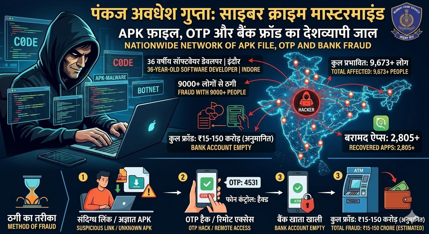मुंबई पुलिस की बड़ी कामयाबी: देश के 9,600 से ज्यादा लोगों को ठगने वाले साइबर मास्टरमाइंड को मध्य प्रदेश से दबोचा